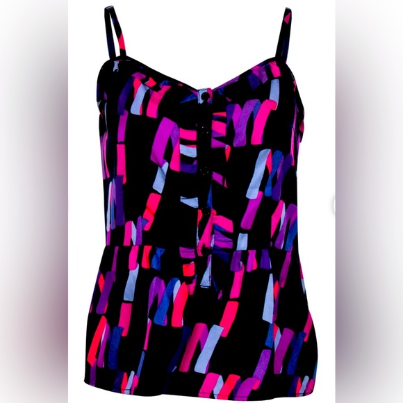 Marc Jacobs Printed Ruffle Tank W/ Buttons Sz 2 - Picture 1 of 8